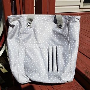 Thirty One Zip Up Tote Natural Dot